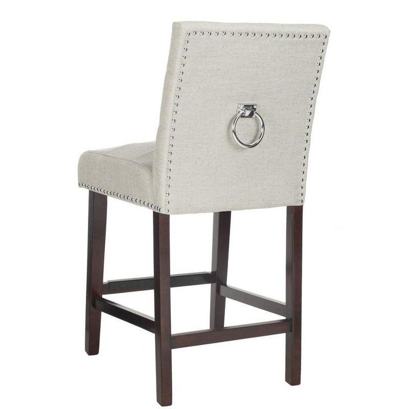 Nikita Counter Stool (Set of 2) - BST6303 - Light Grey/Espresso - Safavieh