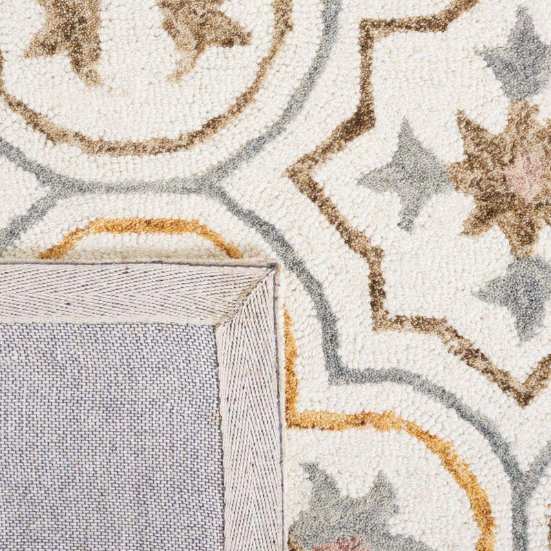 Micro-Loop MLP381 Hand Tufted Indoor Area Rug - Ivory/Grey - 5'x5' - Safavieh