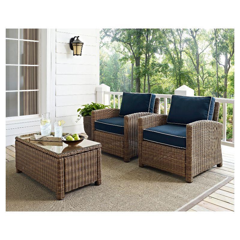 Bradenton 2-Piece Navy Wicker Outdoor Armchair Set