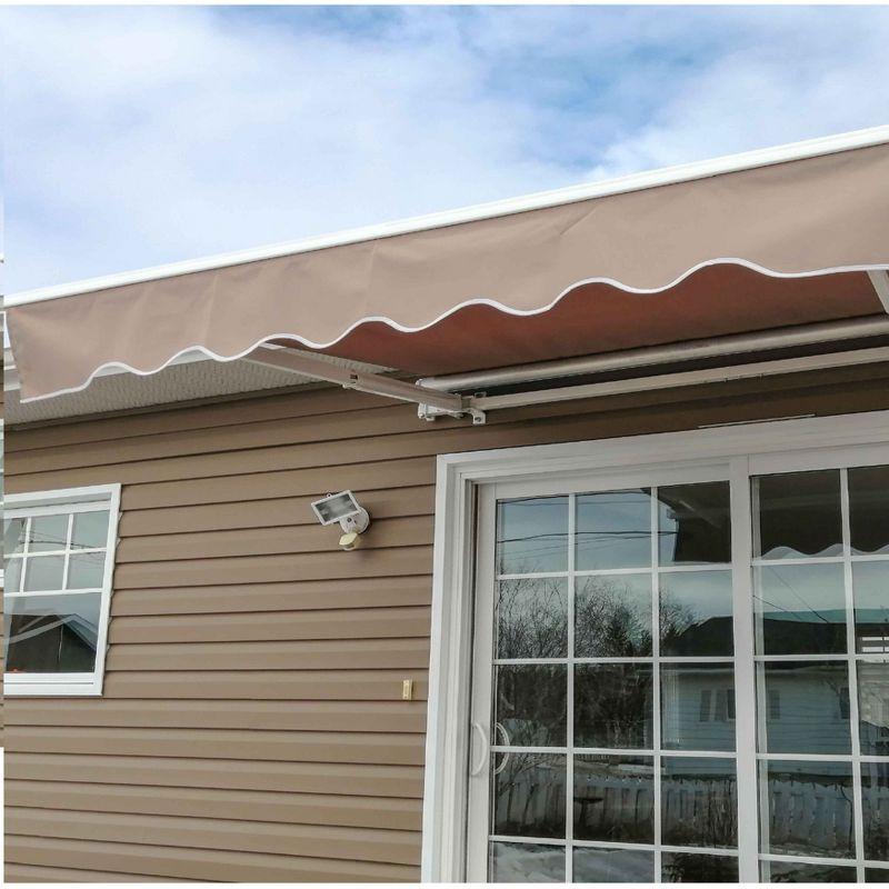 Motorized Retractable White Frame Patio Awning