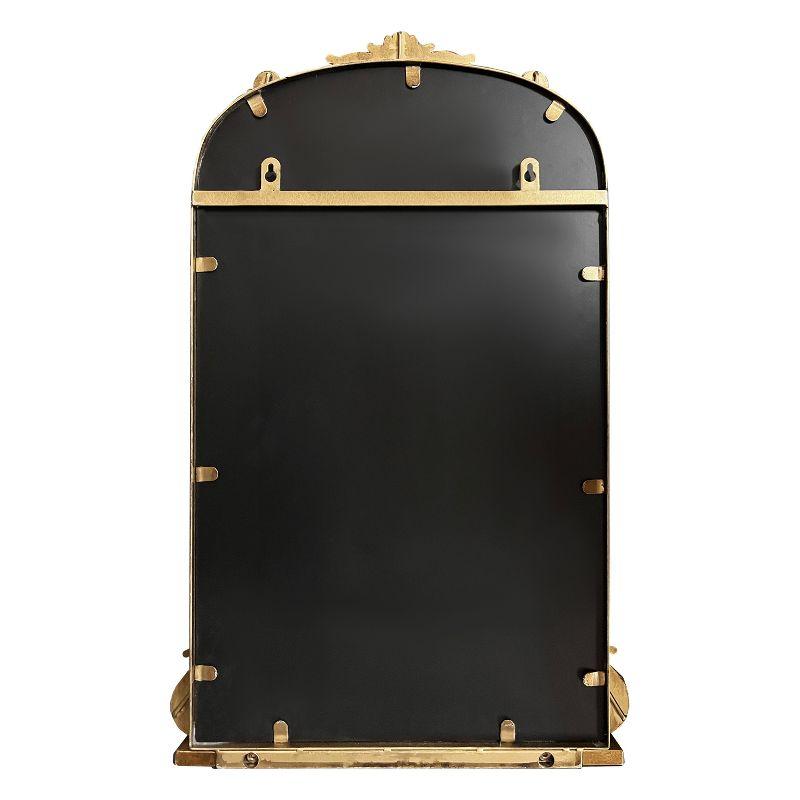 Kate & Laurel All Things Decor 16"x25" Arendahl Traditional Arch Mirror with Shelf: Baroque Design, Resin Garland