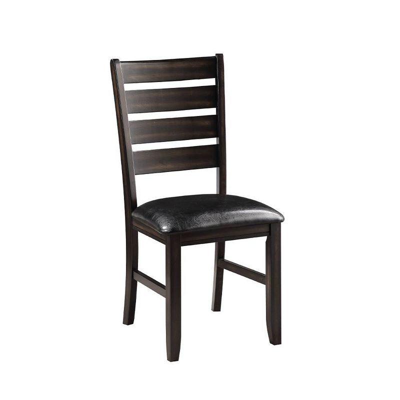 23" Urbana Dining Chair Black PU and Espresso - Acme Furniture: Set of 2, Armless, Linen Upholstery