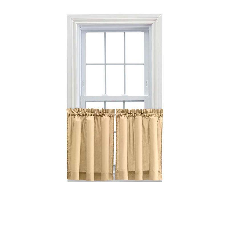 Almond Sheer Cotton Polyester Rod Pocket Window Curtains