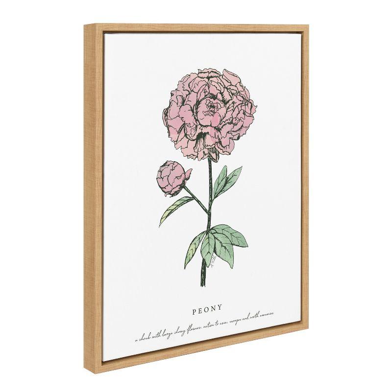 Kate and Laurel Sylvie Garden Peony Framed Canvas by Statement Goods