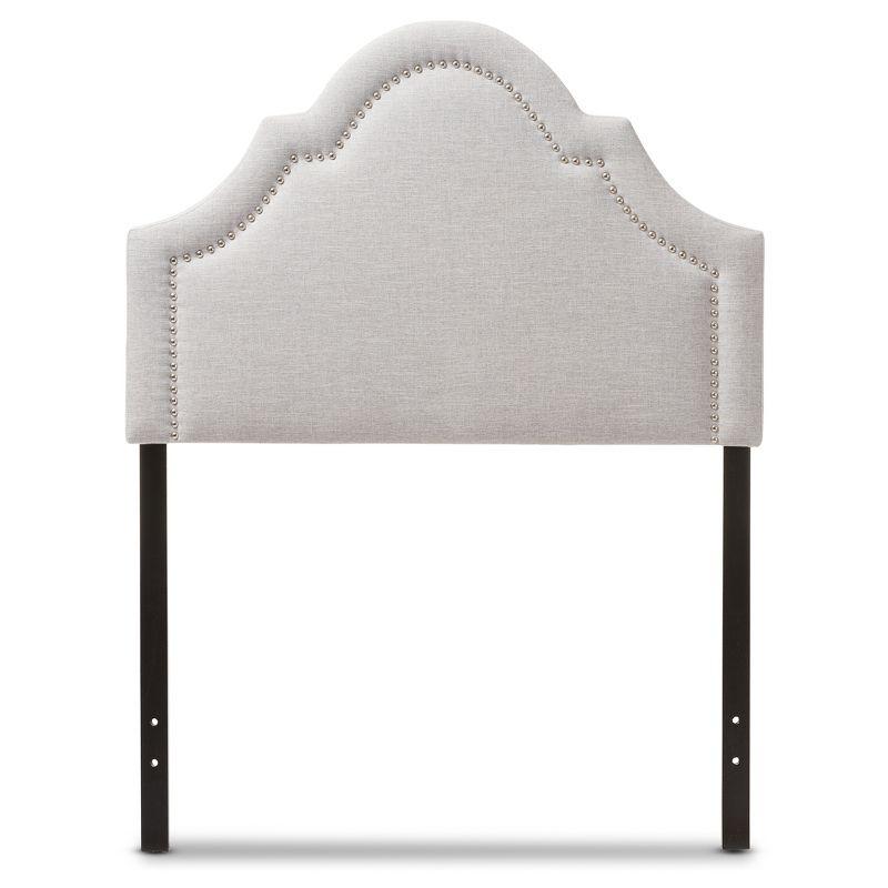 Twin Rita Modern And Contemporary Fabric Upholstered Headboard Grayish Beige - Baxton Studio: Silver Nailhead Trim, Rubberwood Frame