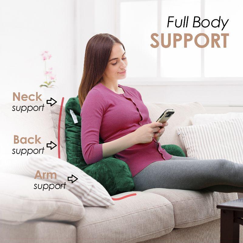 Nestl Memory Foam Reading Pillow for Kids, Small Reading & Bed Rest Pillow, Hunter green Back Pillow with Pockets