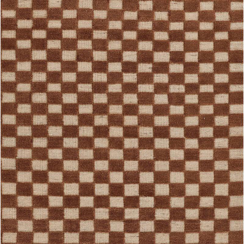 Momeni 2'6"x8' Willow Check Handwoven Runner Rug Brown: Wool, Low Pile, Classic Pattern, Indoor Use, Handmade