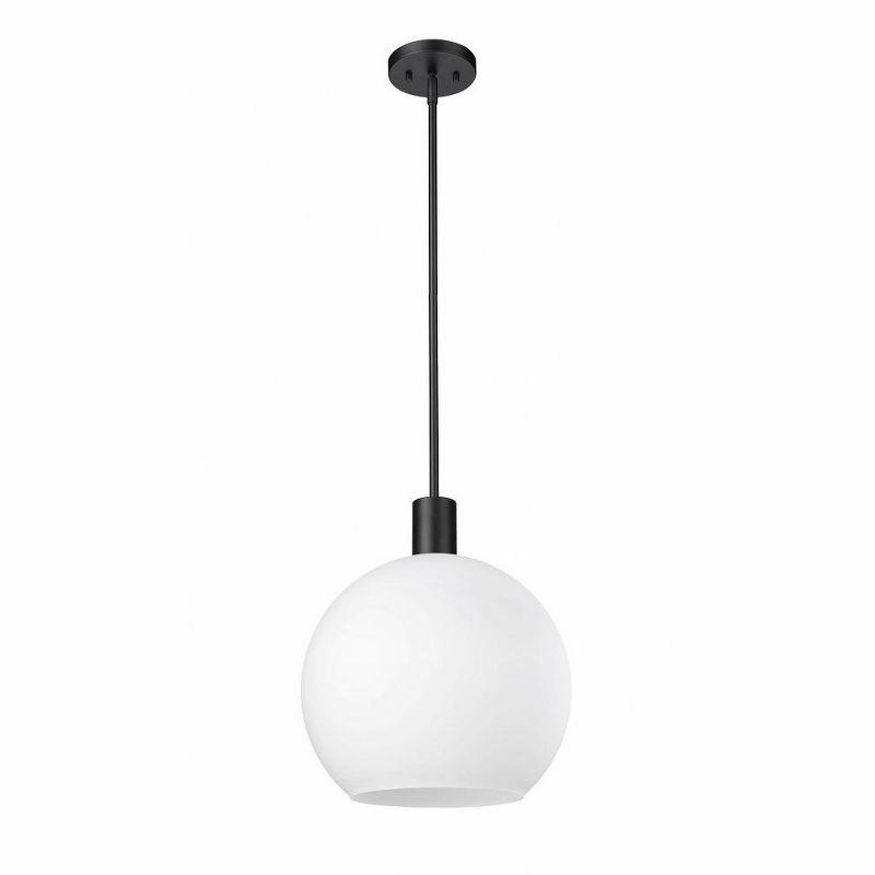 Margo Matte Black 3-Light Globe Pendant with White Glass Shades