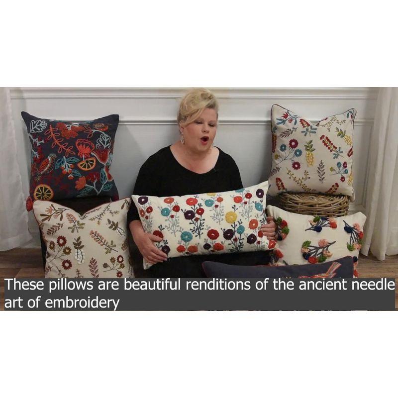 Rizzy Home Embroidered Cotton Throw Pillow