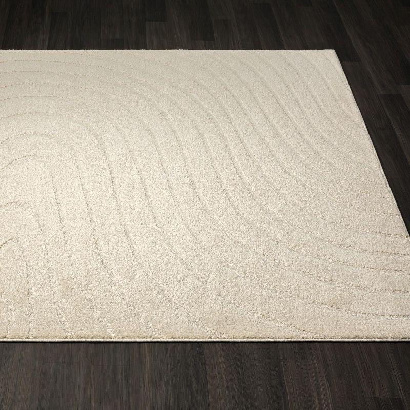 Luxe Weavers Modern Floral Indoor Cream 8x10 Area Rug