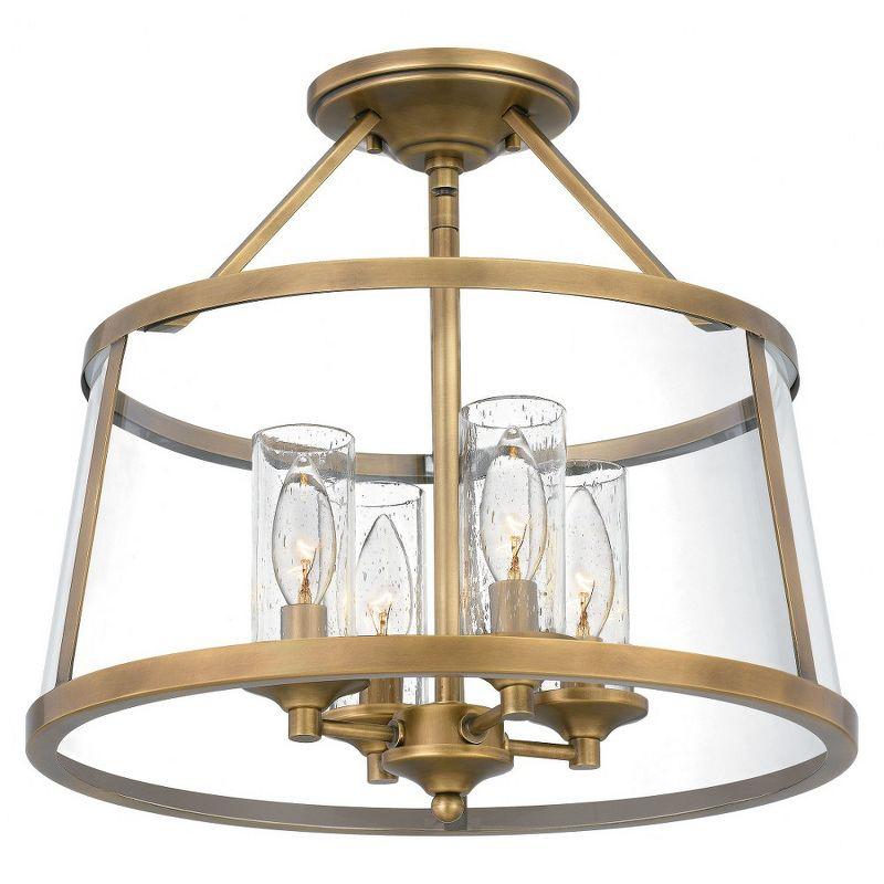 Quoizel Lighting Barlow 4 - Light Semi-Flush Mount in  Weathered Brass