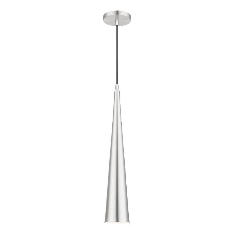 Livex Lighting Andes 1 - Light Pendant in  Brushed Aluminum/Polished Chrome