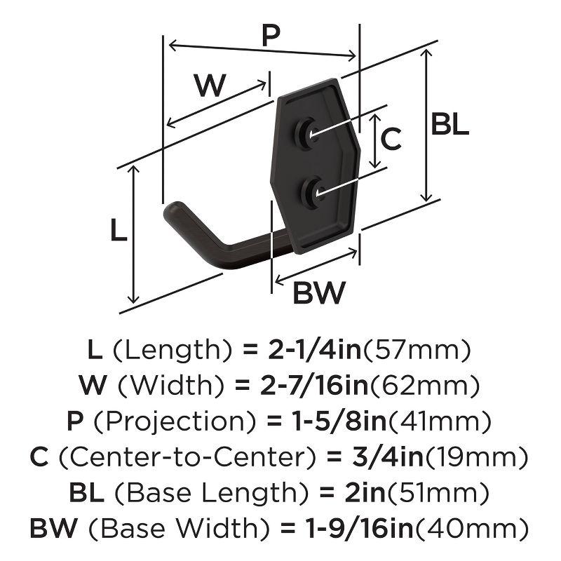 Benton Transitional Double Prong Decorative Wall Hook