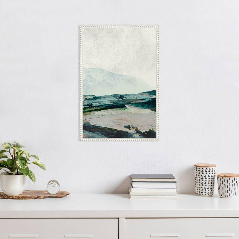 16"x23" Mountain Mists by Dan Hobday Framed Canvas Wall Art Print White - Amanti Art: Abstract Landscape, Modern Decor