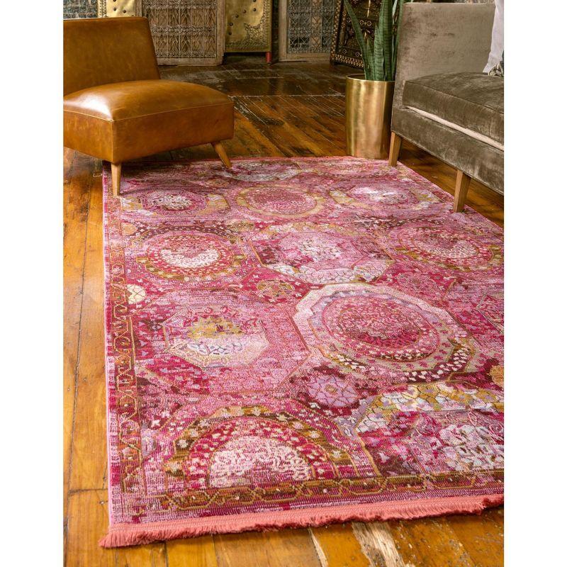 Unique Loom Baracoa Collection Area Rug - Coppelia (7'  x 10' Rectangle Pink/Ivory)
