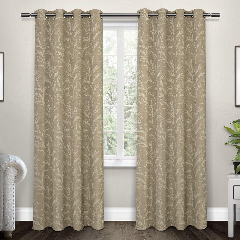 Natural Linen Blackout Grommet Window Curtain Panels