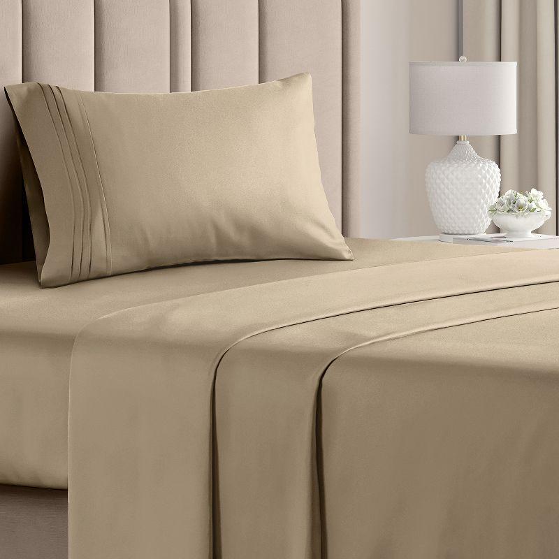 Cream Twin Microfiber Deep Pocket Sheet Set