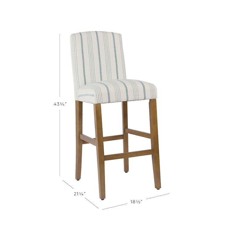 Classic Parsons High Back Barstool Blue - HomePop: Upholstered, Padded, Wood Legs, 250lb Capacity