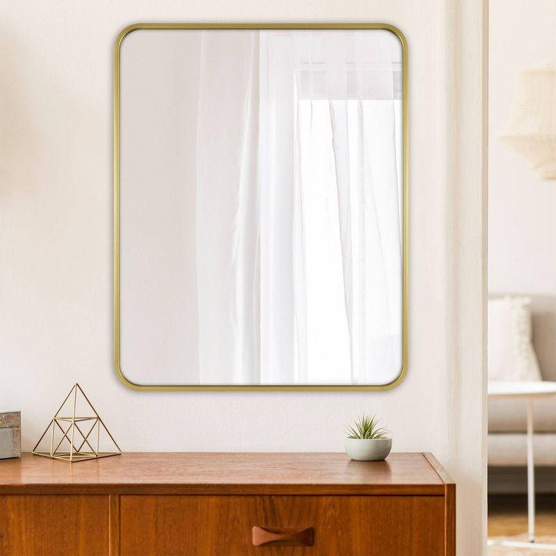 45" x 39" Gold Rectangular Metal Vanity Mirror