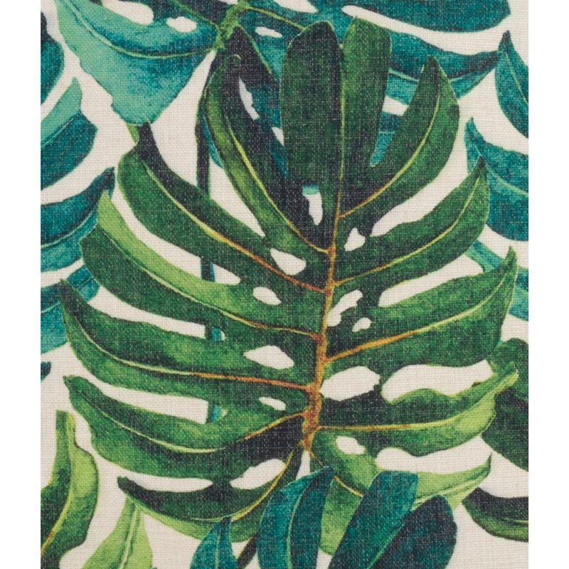 Green Tropical Banana Leaf Print Square Throw Pillow