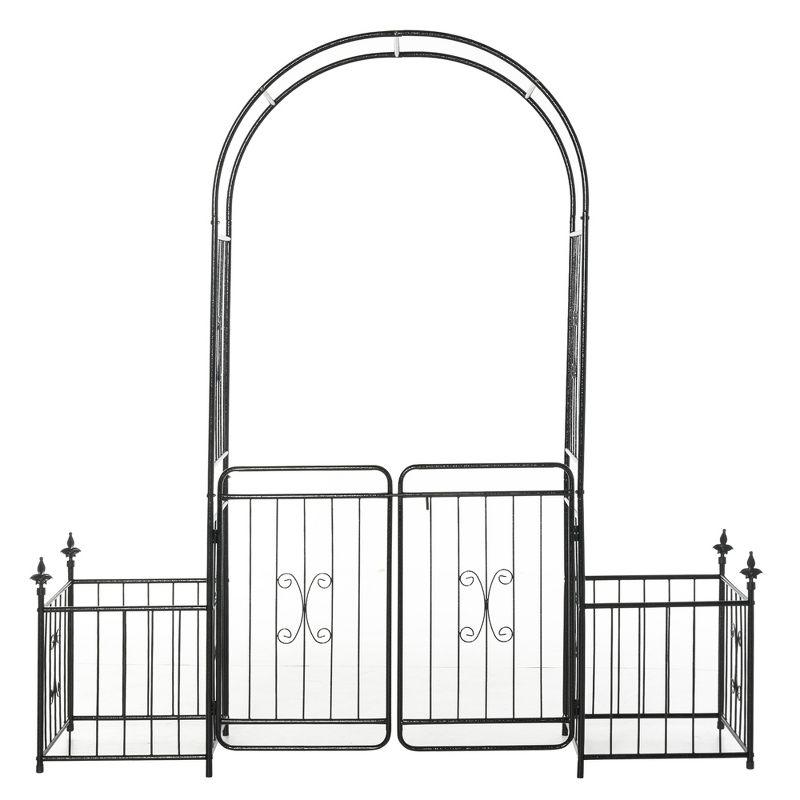 78.75'' W x 19.75'' D Steel Arbor with Gate in Black