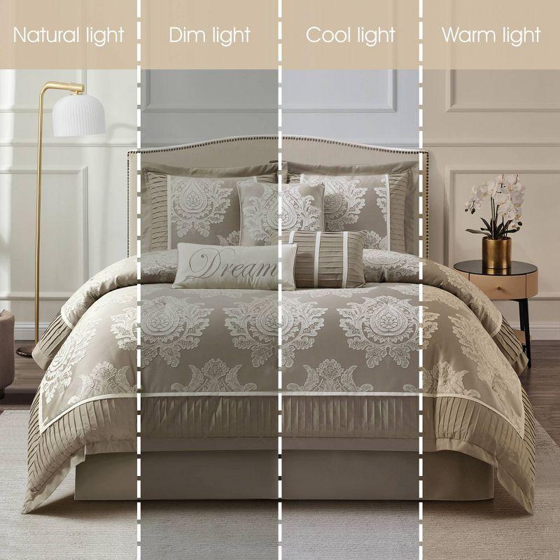 Nanshing America, Inc Therese 7 Piece Traditional Damask Comforter Set