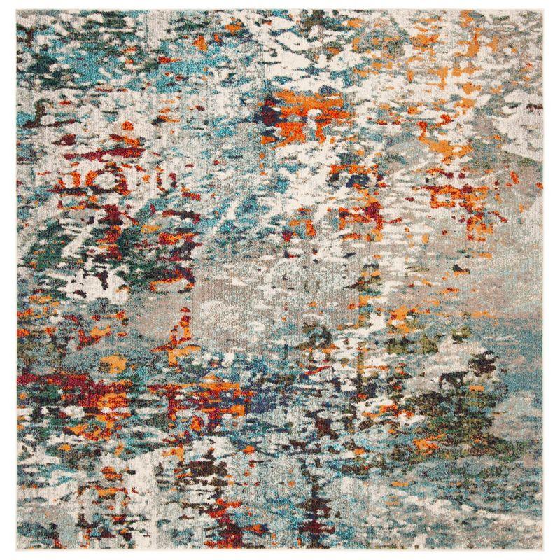 Madison MAD471 Power Loomed Indoor Area Rug - Grey/Blue - 8'x8' - Safavieh