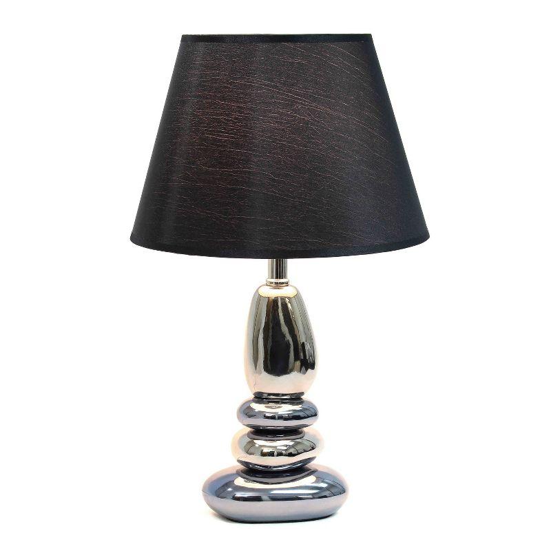 Lalia Home 21.5" Contemporary Ebb and Flow Stacked Stone Table Lamp Metallic Blue