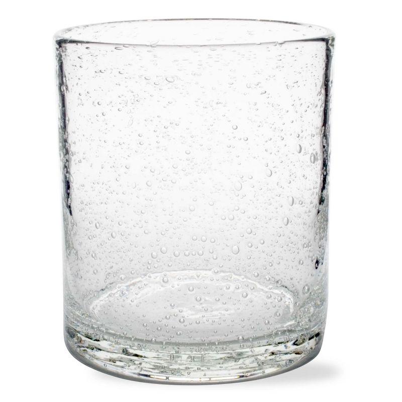 Clear Handcrafted Bubble Glass Double Old Fashioned Tumbler