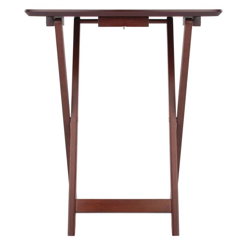 2pc Darlene Snack Table Set Walnut - Winsome: Portable, No Assembly Required, Space-Saving Design