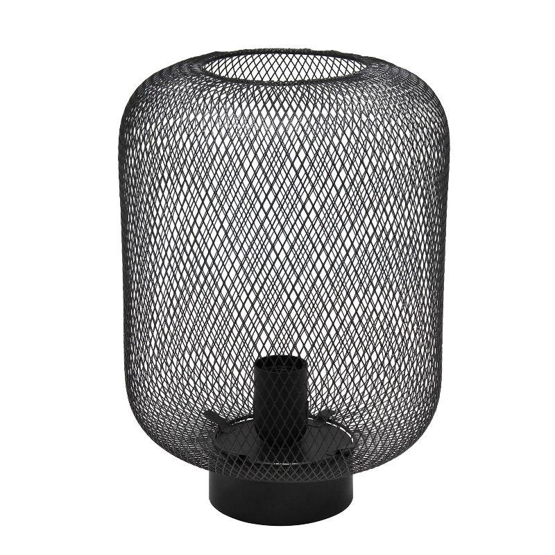 Metal Mesh Industrial Table Lamp Black - Simple Designs: ETL Listed, No Assembly Required