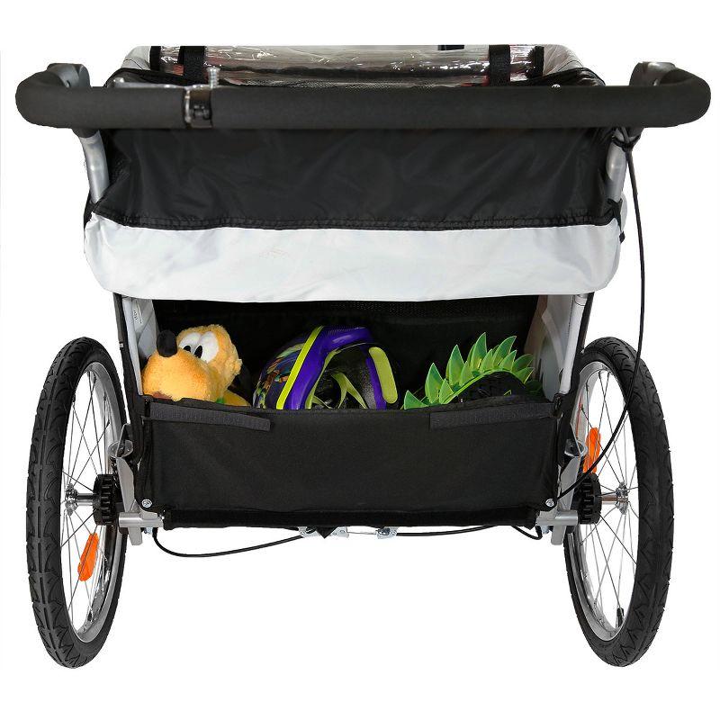 ClevrPlus Deluxe 3-in-1 Bike Trailer Stroller Jogger for Kids, Blue