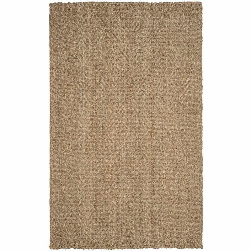 Natural 6' x 9' Handwoven Jute Area Rug with Non-slip Backing