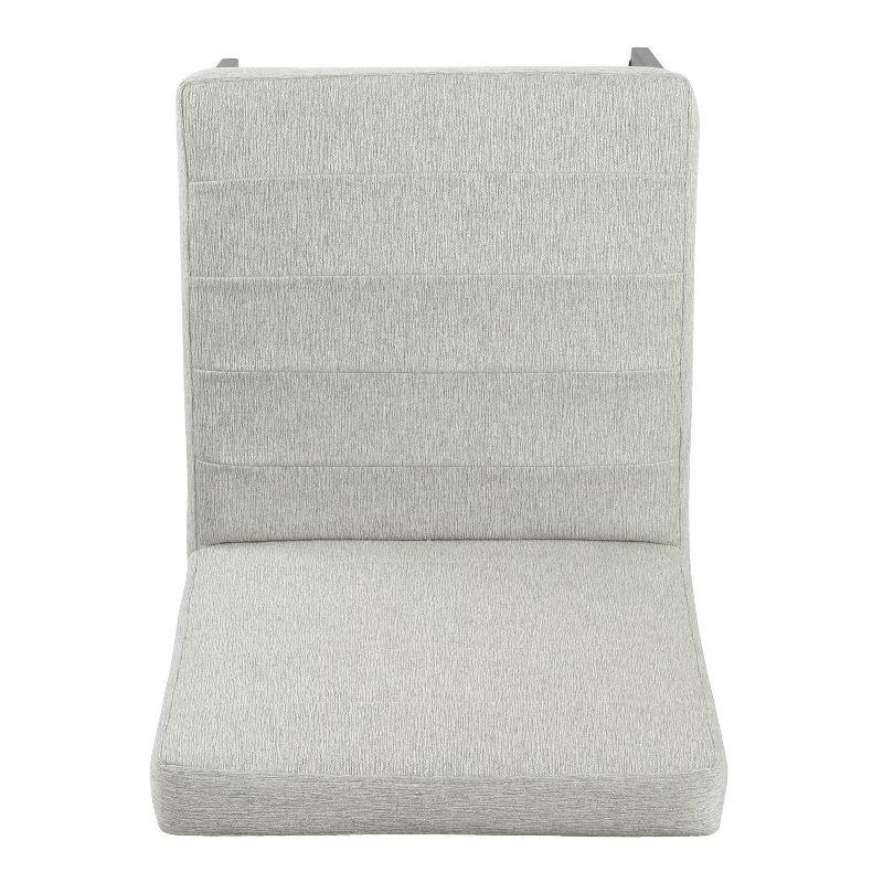Channeled Metal Dining Chair: HomePop Modern Espresso Legs, Polyester Upholstery, 250lb Capacity