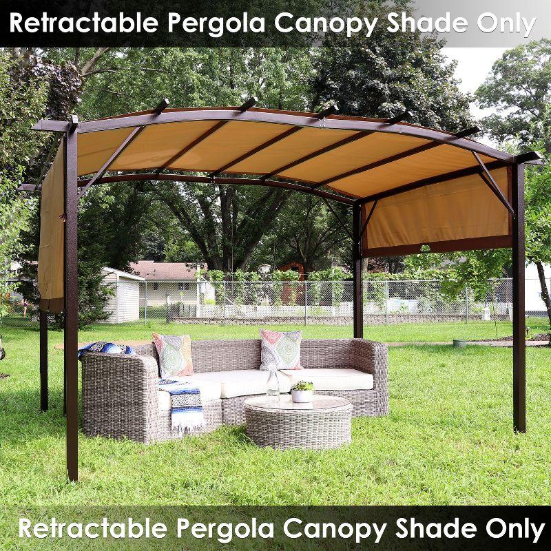 Sunnydaze 9 x 12 Polyester Retractable Pergola Canopy Shade