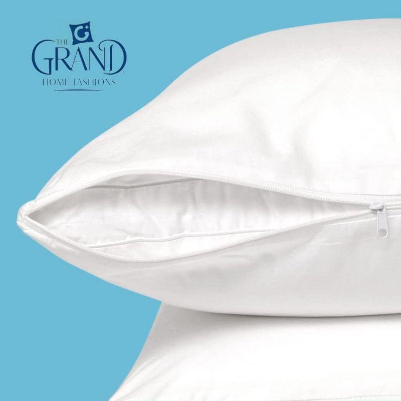 Standard White Hypoallergenic Poly-Cotton Pillow Protector Set