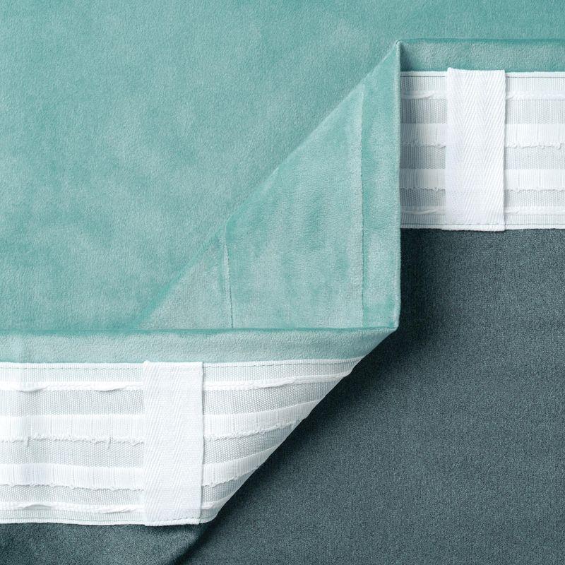 Chanasya 2pk Solid Velvet Room Darkening Blackout Privacy Window Curtain Panels - Set of 2 - 52 x 84 Inches Long - Sage