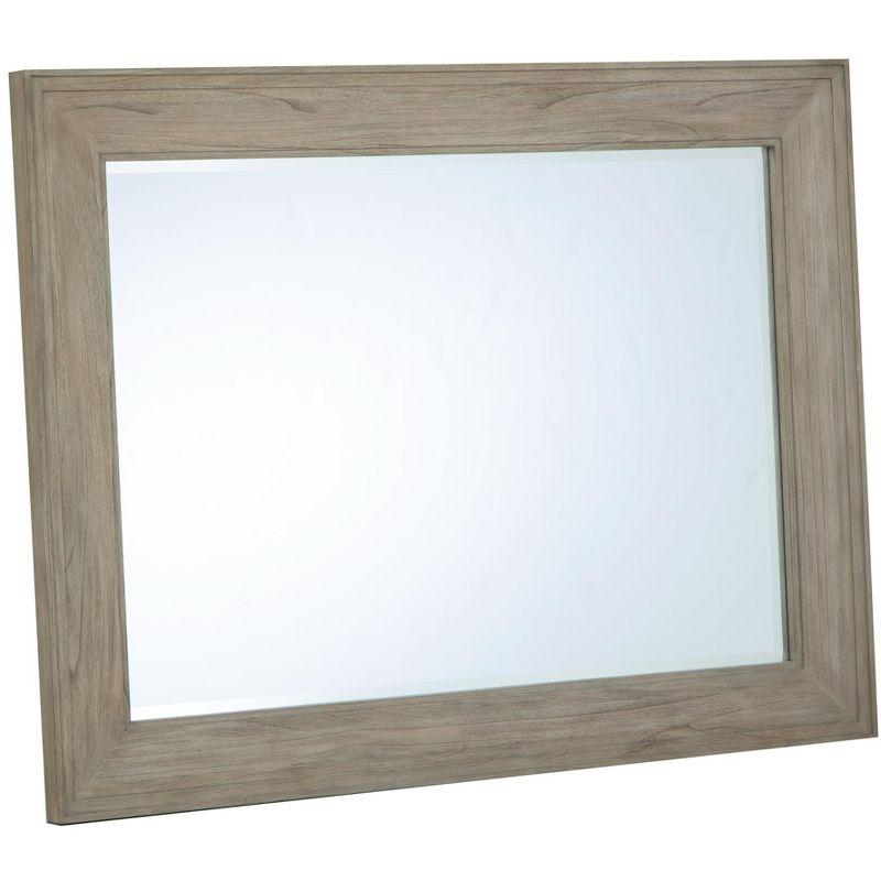 Traditional Brown Rectangular Wood Wall Mirror