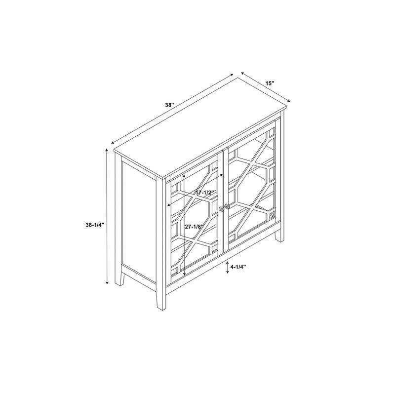 Fetti Transitional Large Cabinet: Streamlined Frame, 3 Storage Shelves - Linon