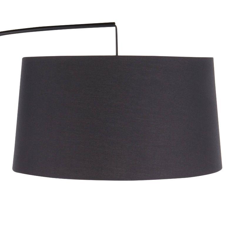 LumiSource 74" Robyn Mid-Century Modern Floor Lamp Walnut Wood and Black Linen Shade