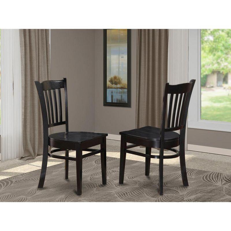 East West Furniture, Groton  Dining  Chair  With  Wood  Seat  In  Black  Finish,  Set  of  2
