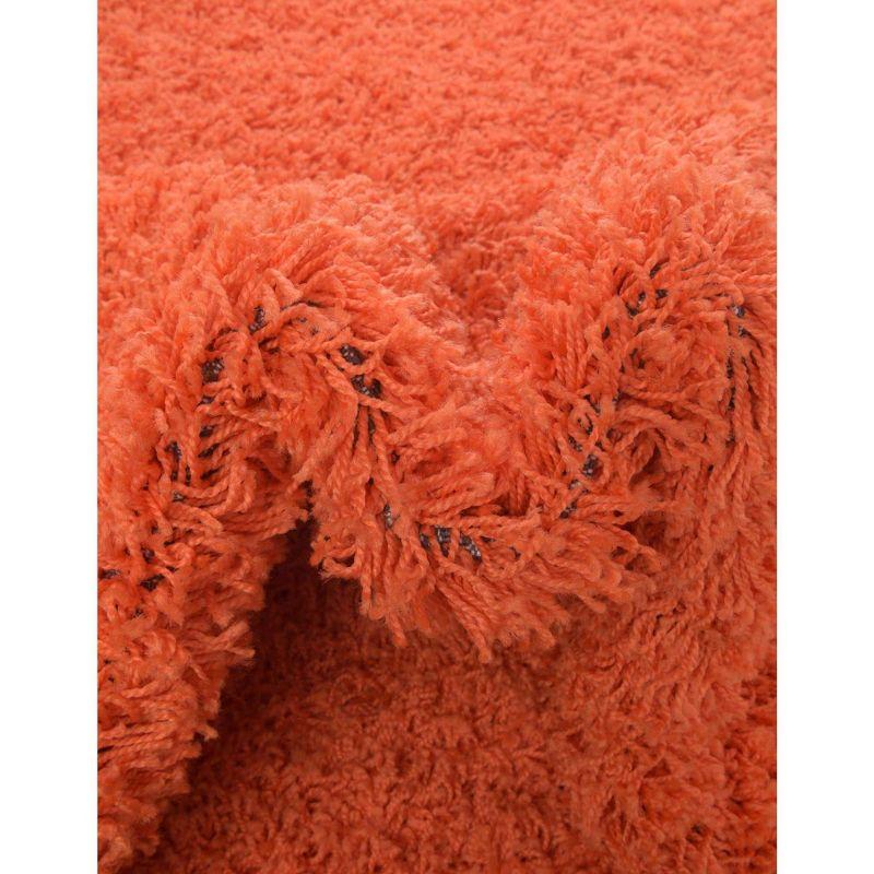 Tiger Orange Rectangular Synthetic Shag Area Rug 2'2" x 3'1"