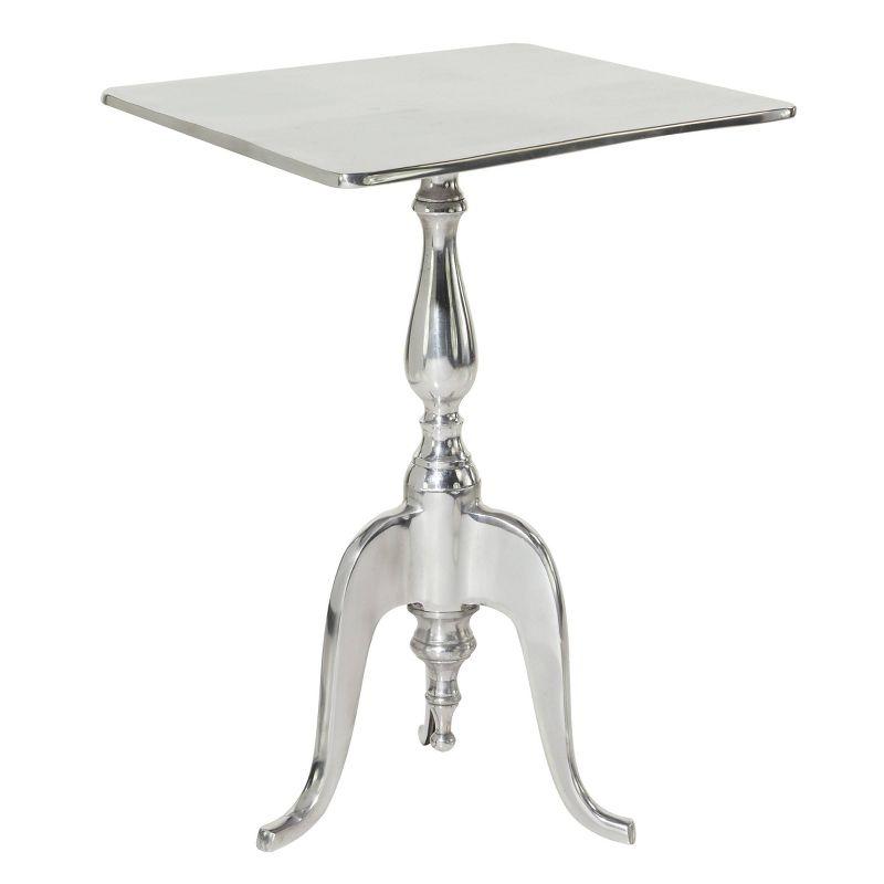 Traditional Aluminum Square Accent Table Silver - Olivia & May