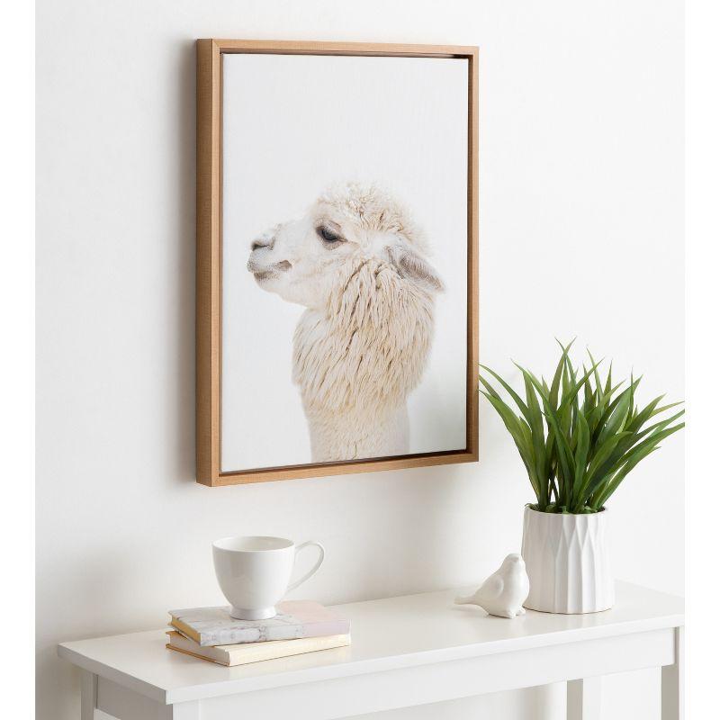 18" x 24" Sylvie Animal Studio Alpaca Profile Frame Canvas by Amy Peterson - Kate & Laurel All Things Decor