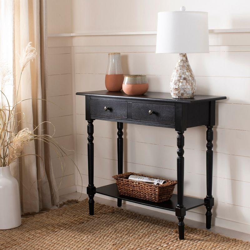 Transitional Gray Wood Console Table with Dual Storage Drawers