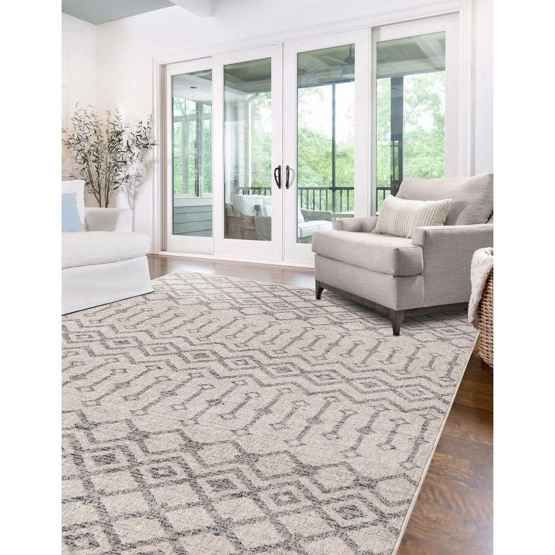 Unique Loom 4' 0 x 6' 0 Eco Trellis Ivory Area Rug