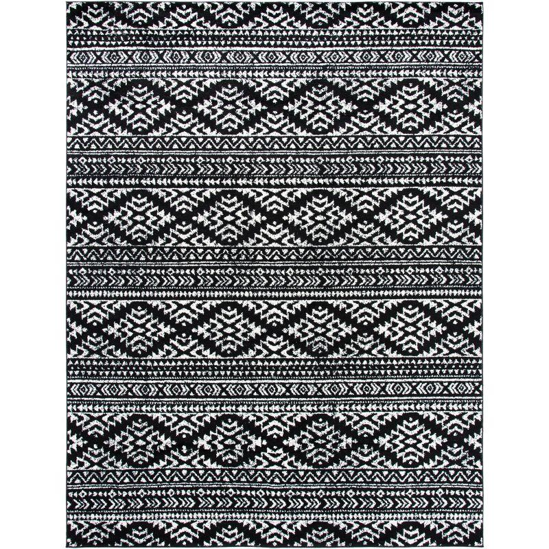 Tulum TUL272 Power Loomed Indoor Area Rug - Black/Ivory - 8'x10' - Safavieh