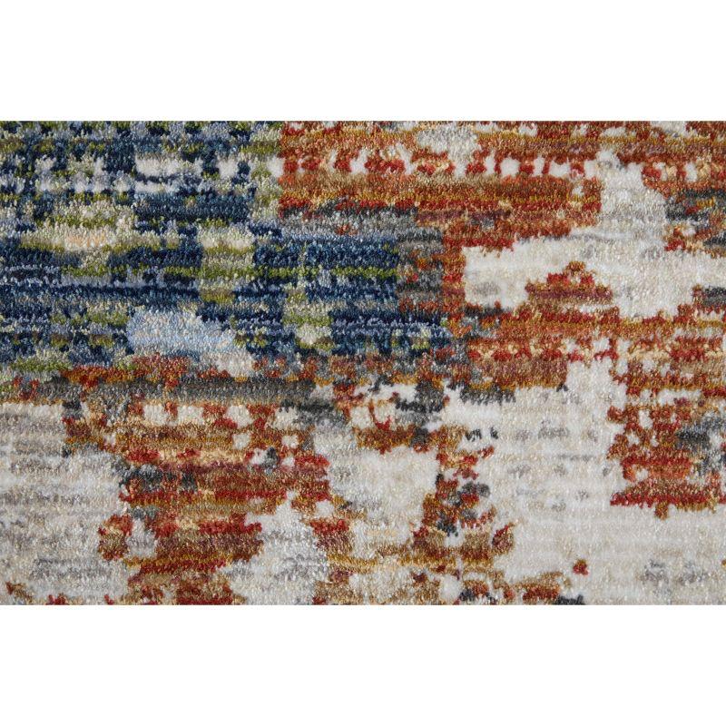 Sonora Modern Abstract Ivory/Blue/Red Area Rug