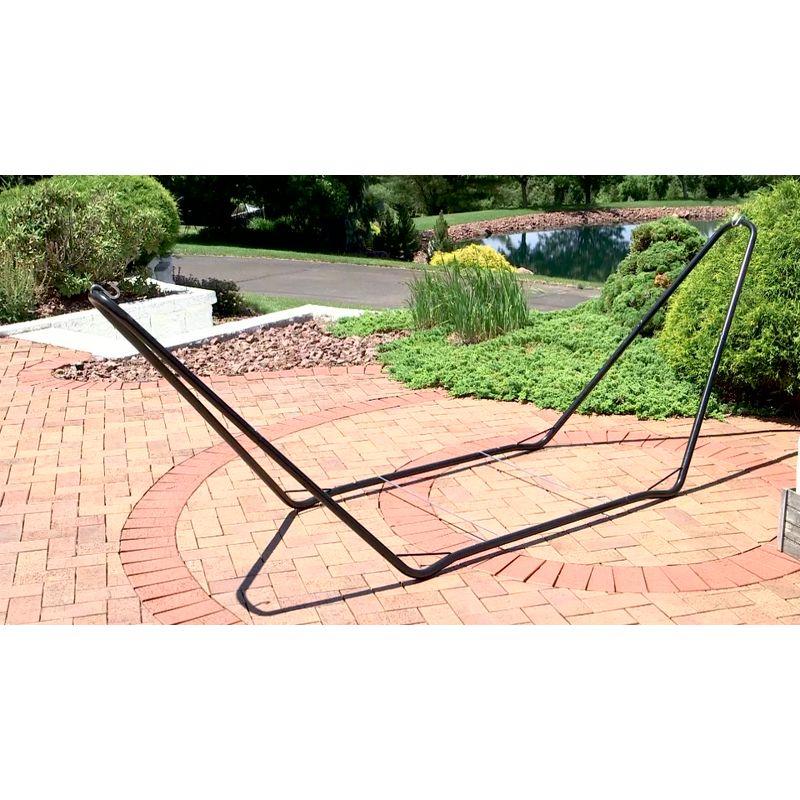 Sunnydaze Portable Heavy-Duty Steel Hammock Stand Only for Camping and Spreader Bar Styles - 330 lb Capacity/10' Stand - Black