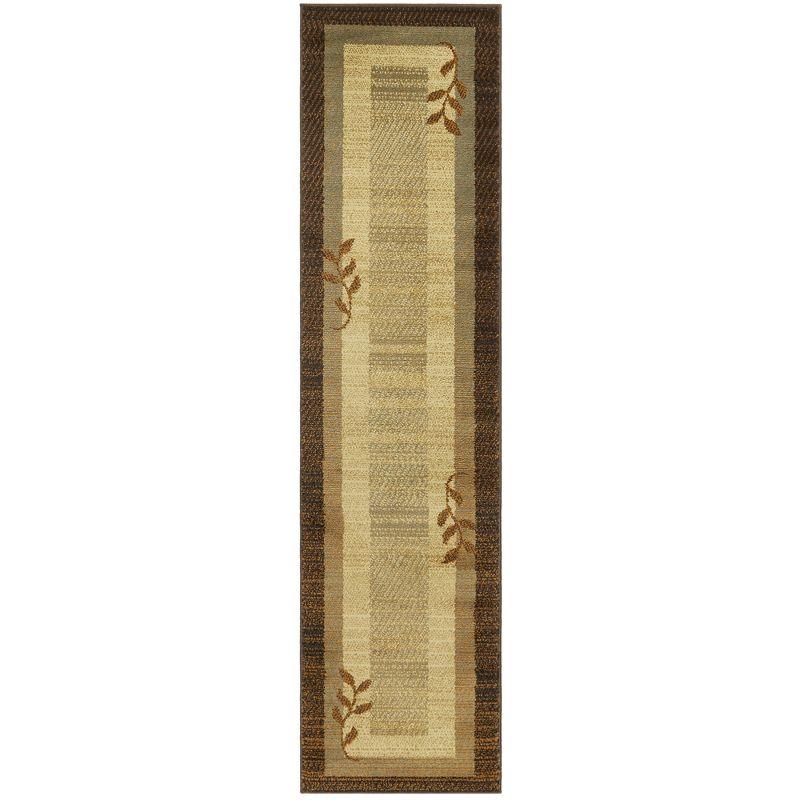 Home Dynamix Royalty Clover Contemporary Geometric Border Runner Area Rug, Brown/Blue, 1'9"x7'2"